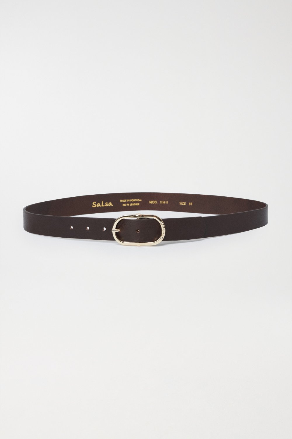 Leather belt with gem buckle - Salsa
