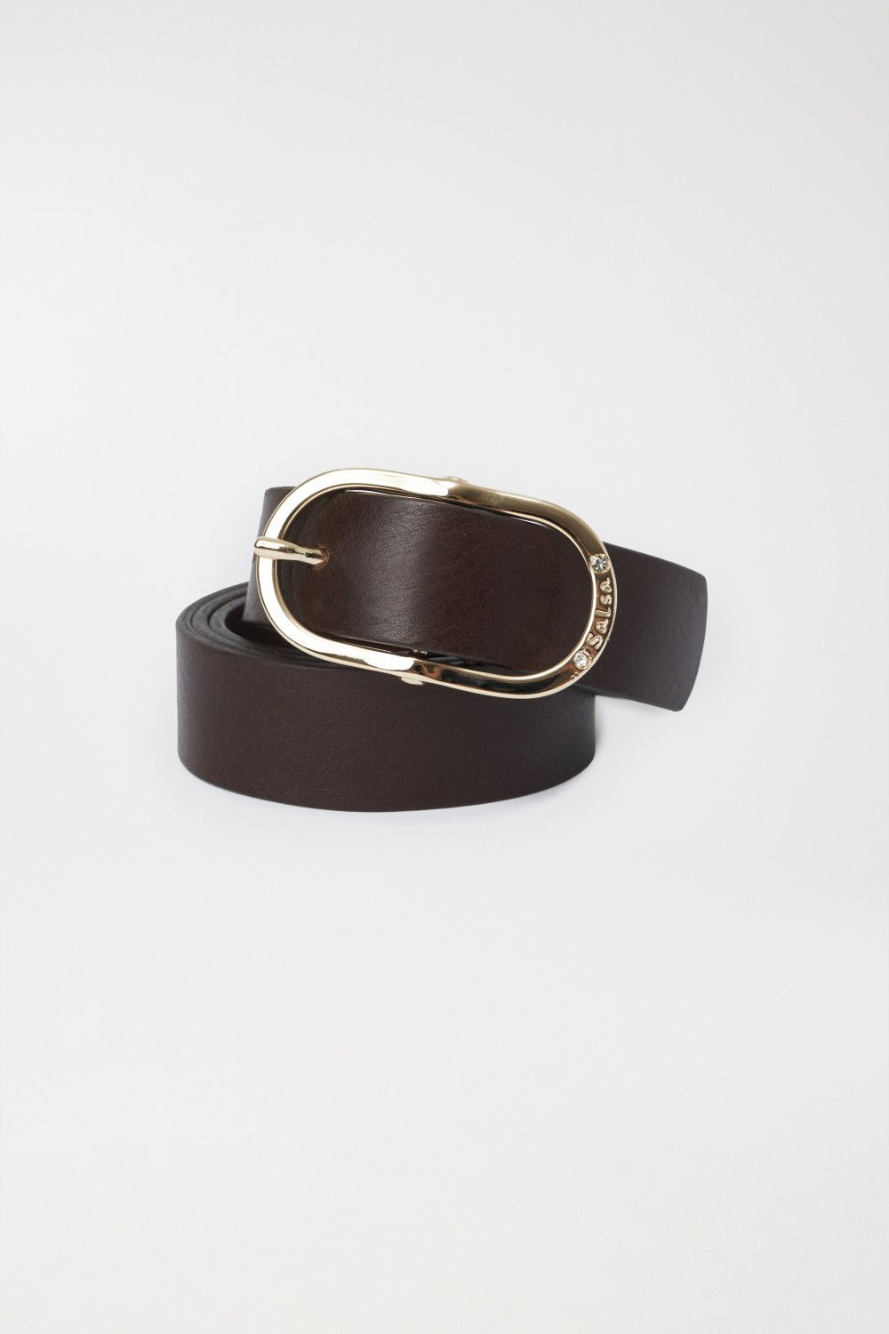 Leather belt with gem buckle - Salsa