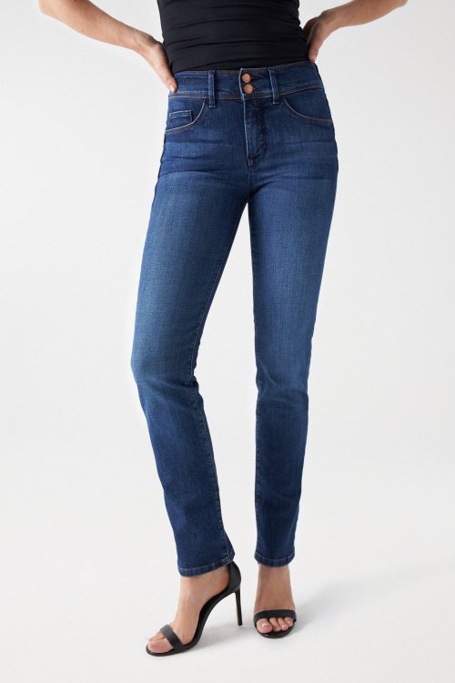 PUSH IN SECRET SLIM JEANS WITH RINSED EFFECT