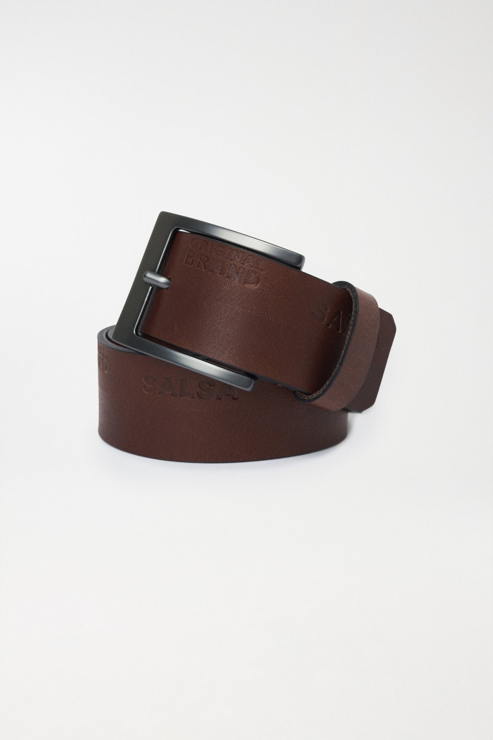 Leather belt with logo - Salsa