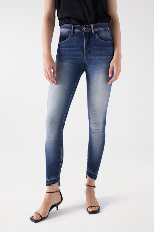 Jeans Secret Glamour Push In cropped délavage premium