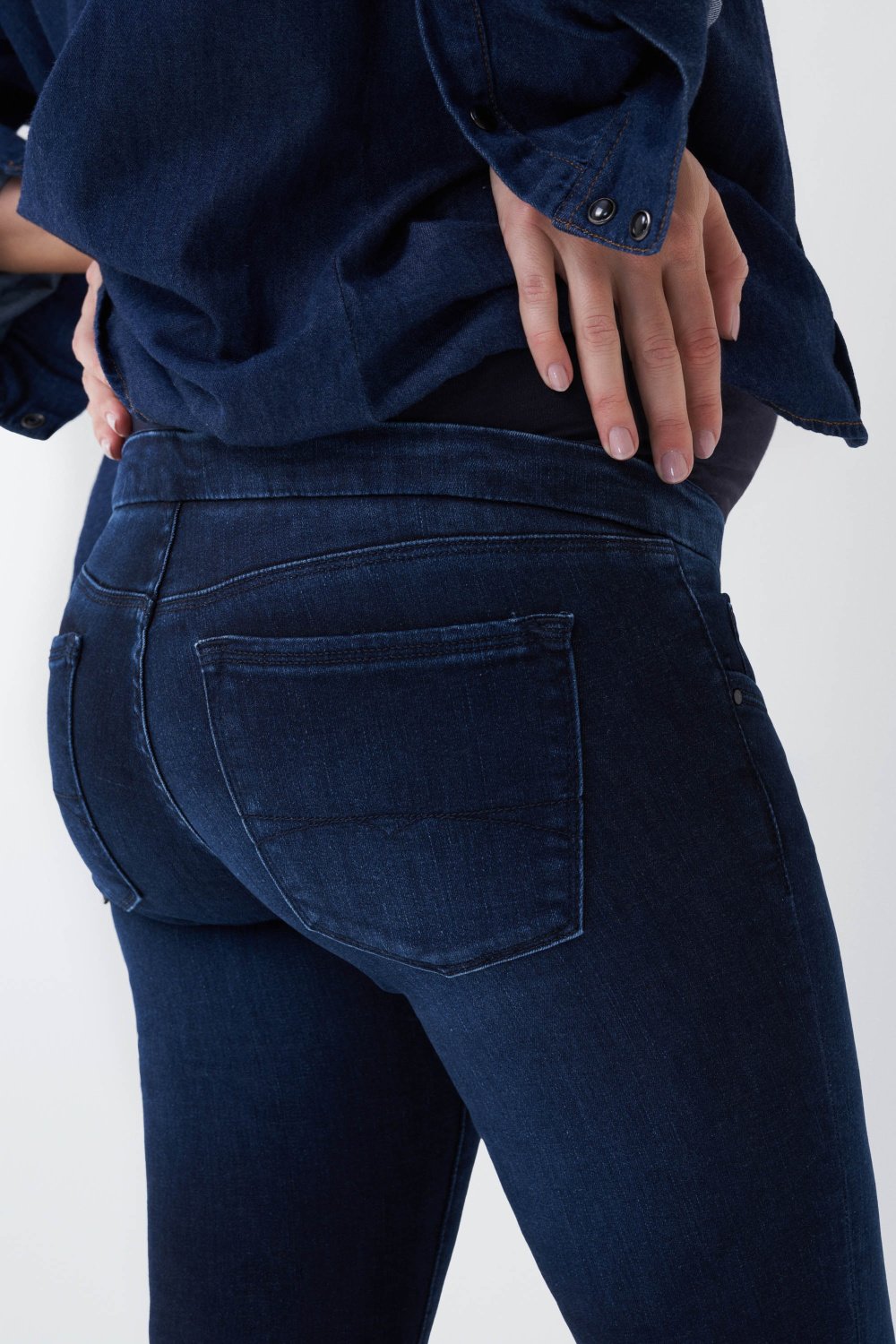 Hope cropped maternity jeans in dark denim - Salsa