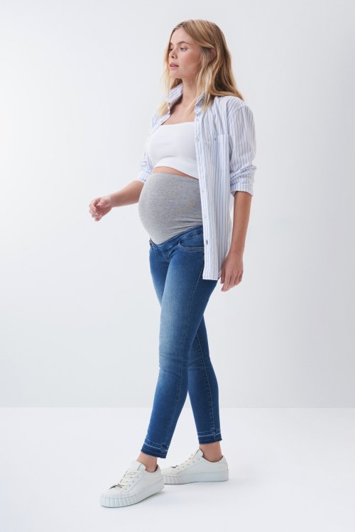 Hope cropped maternity jeans in medium rinse