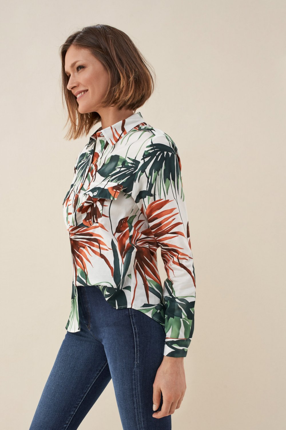 Regular fit shirt with leaf print - Salsa