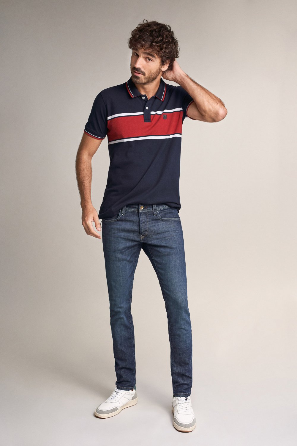 Regular fit polo shirt with stripes - Salsa