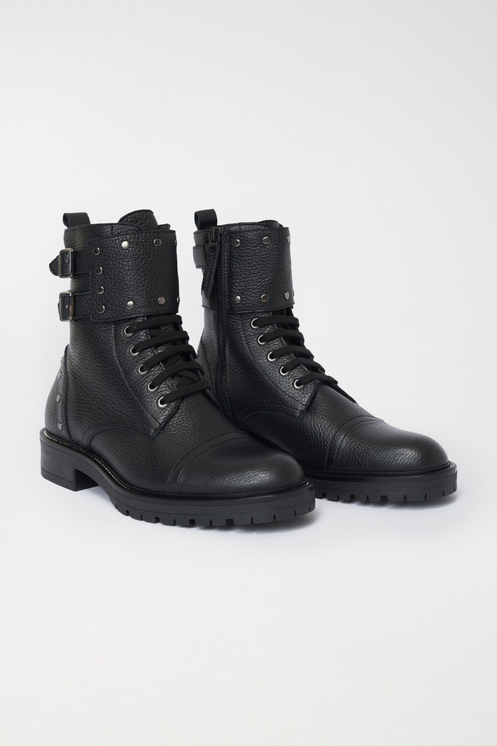 Leather biker boots with studs - Salsa