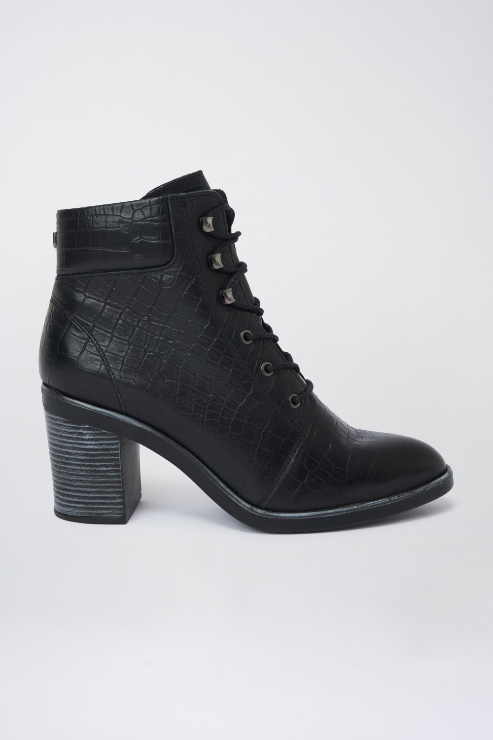 Leather boot with biker-style heel - Salsa
