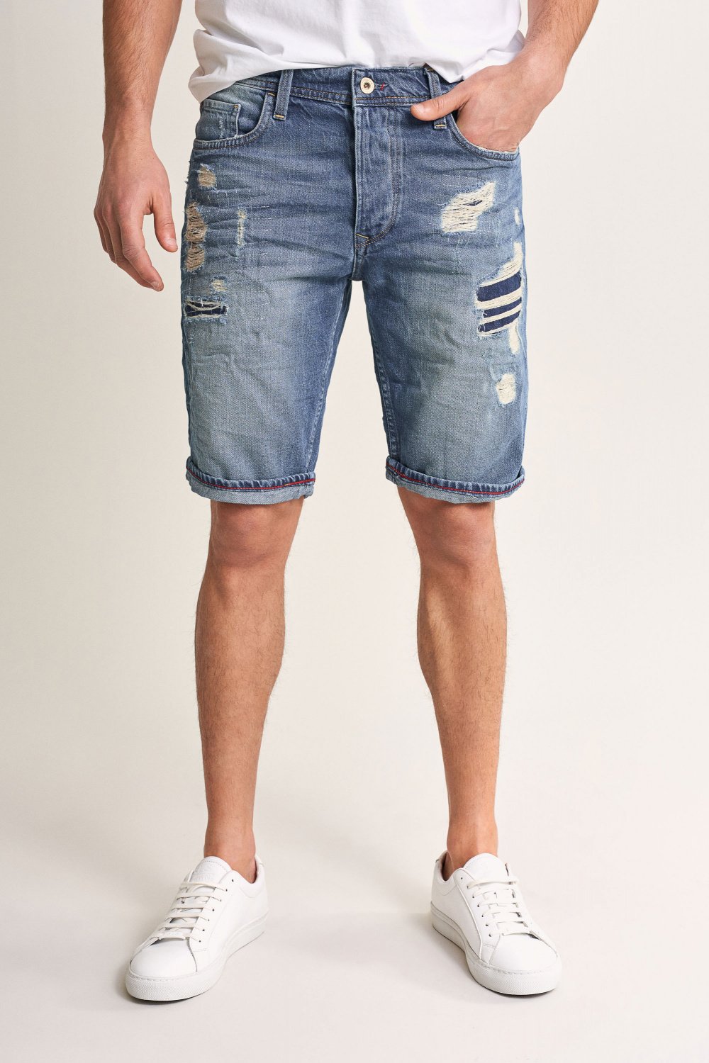 Brandon loose shorts in denim with rips - Salsa