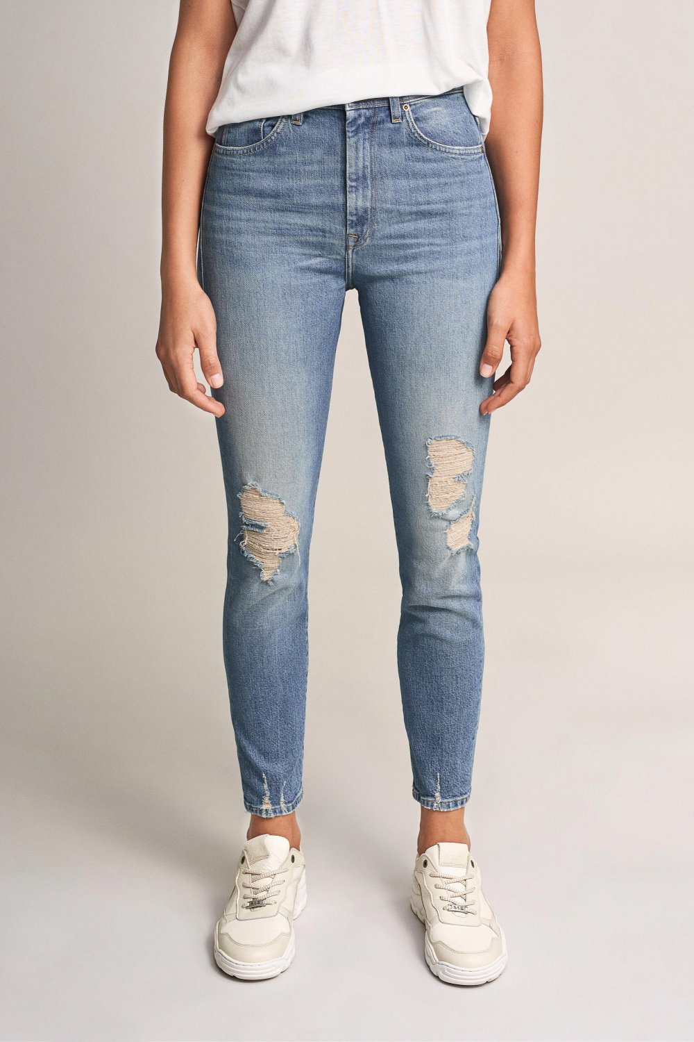 Jeans Elegant cropped com rotos - Salsa