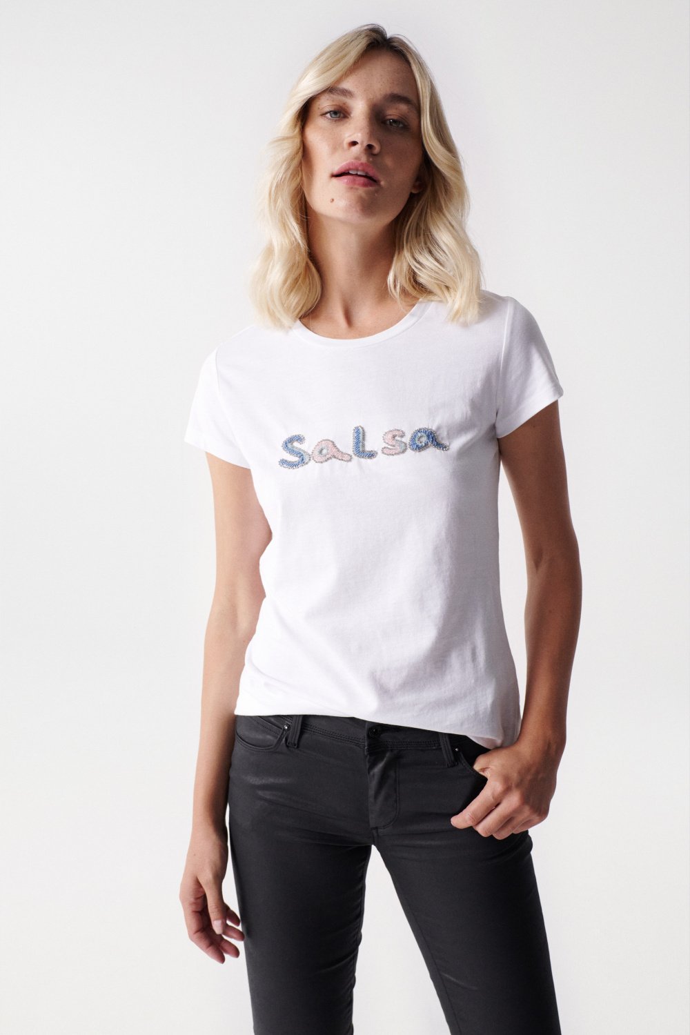 T-shirt branding com missangas - Salsa