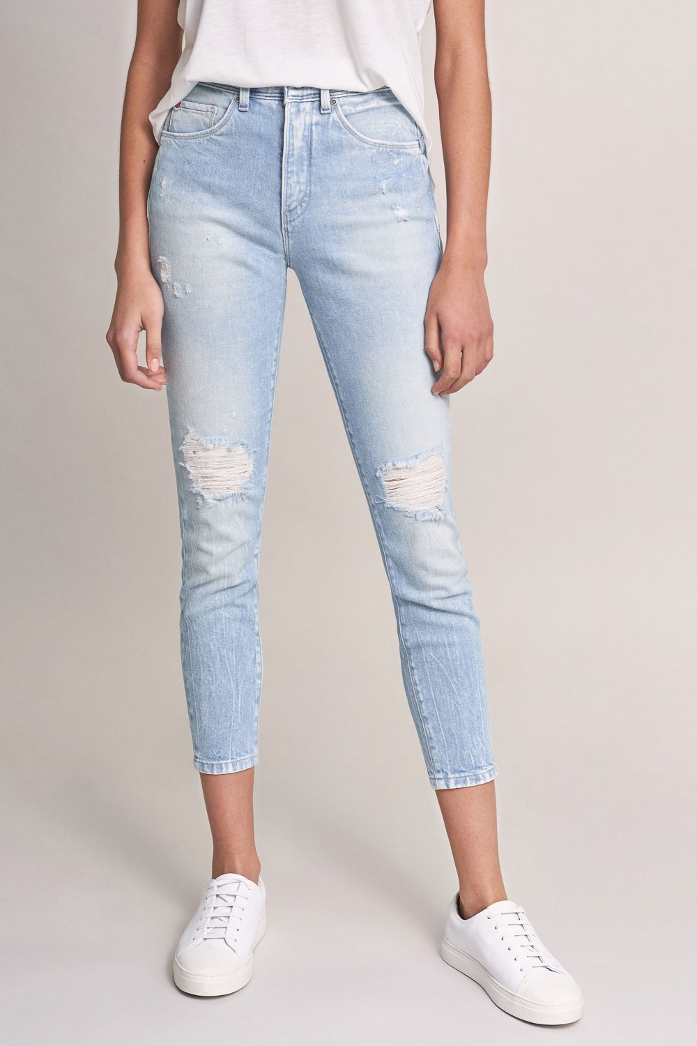 Jeans Push In Secret Glamour cropped com rotos - Salsa