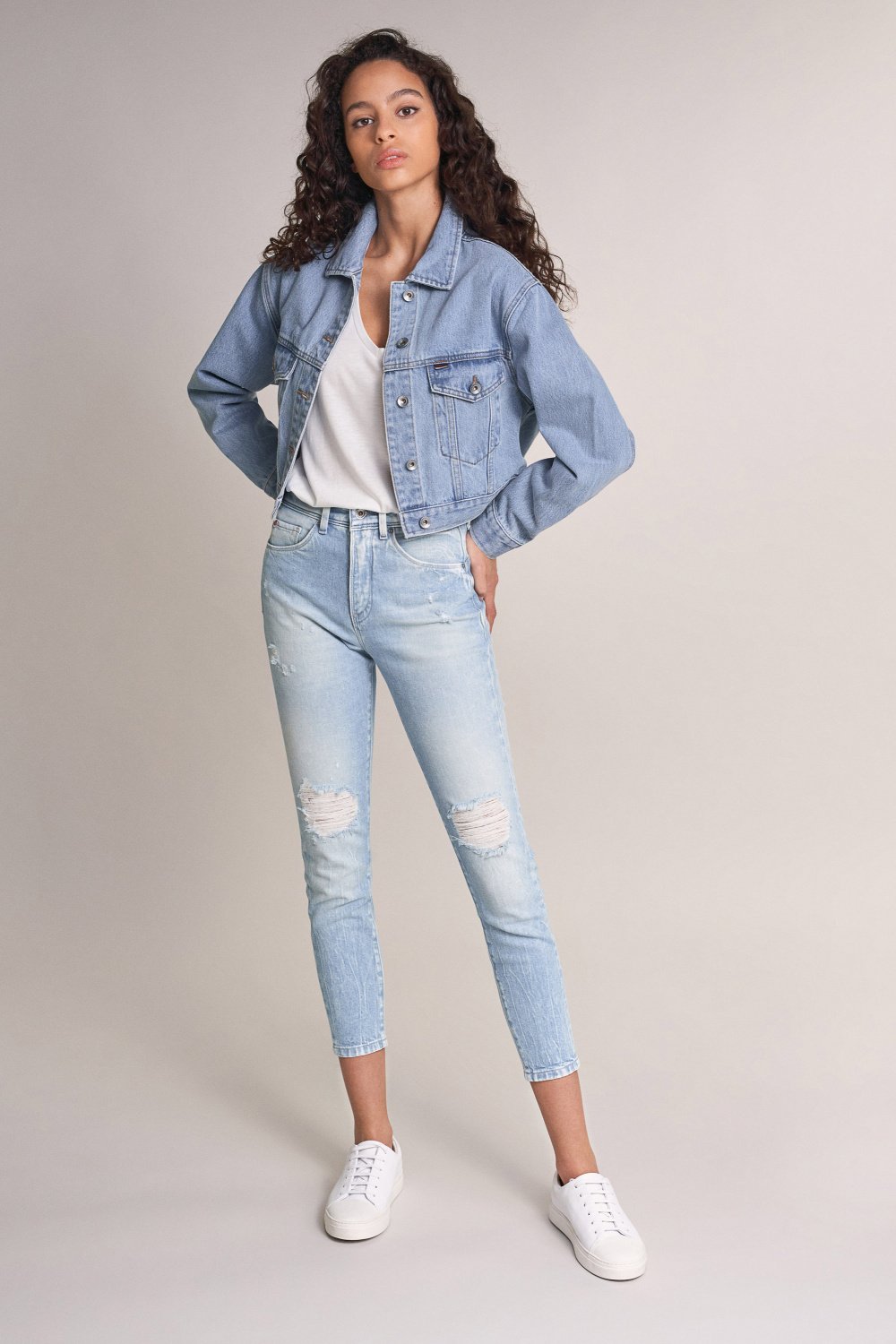 Jeans Push In Secret Glamour cropped strappati - Salsa
