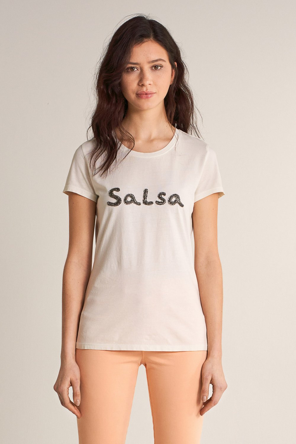 T-shirt with logo in beads - Salsa