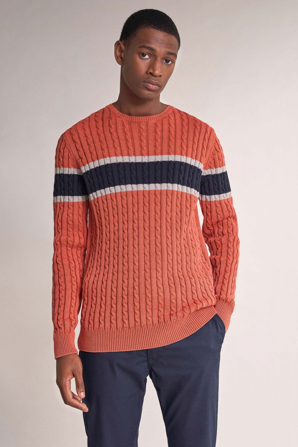 Thick sweater with strip on chest - Salsa