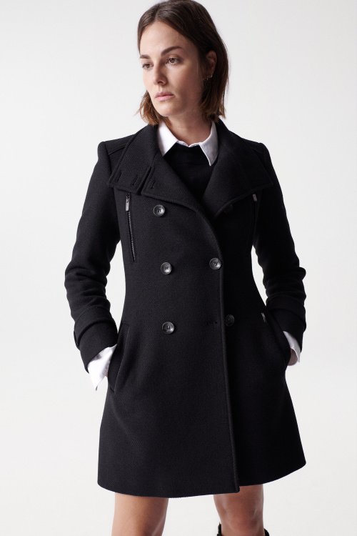 Long duffle GRACE coat with detail
