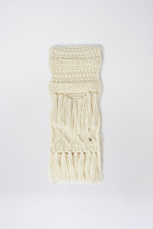 Irregular stitch ethnic knitted scarf