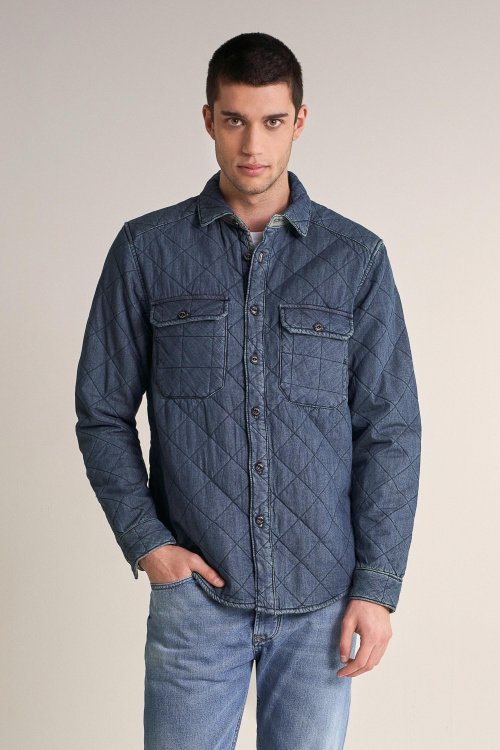Slim fit double face long sleeve shirt