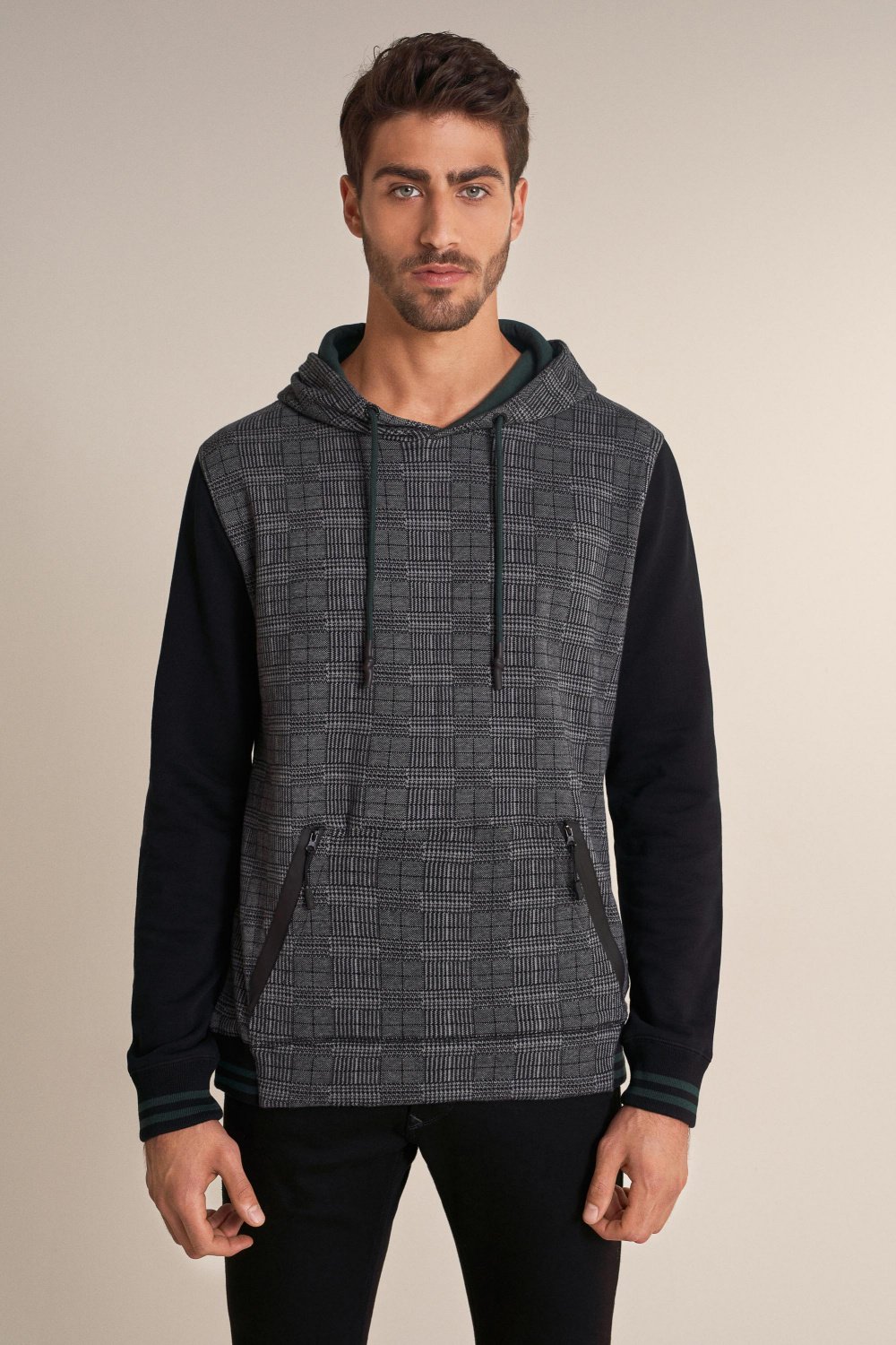 Hoodie with checked pattern - Salsa