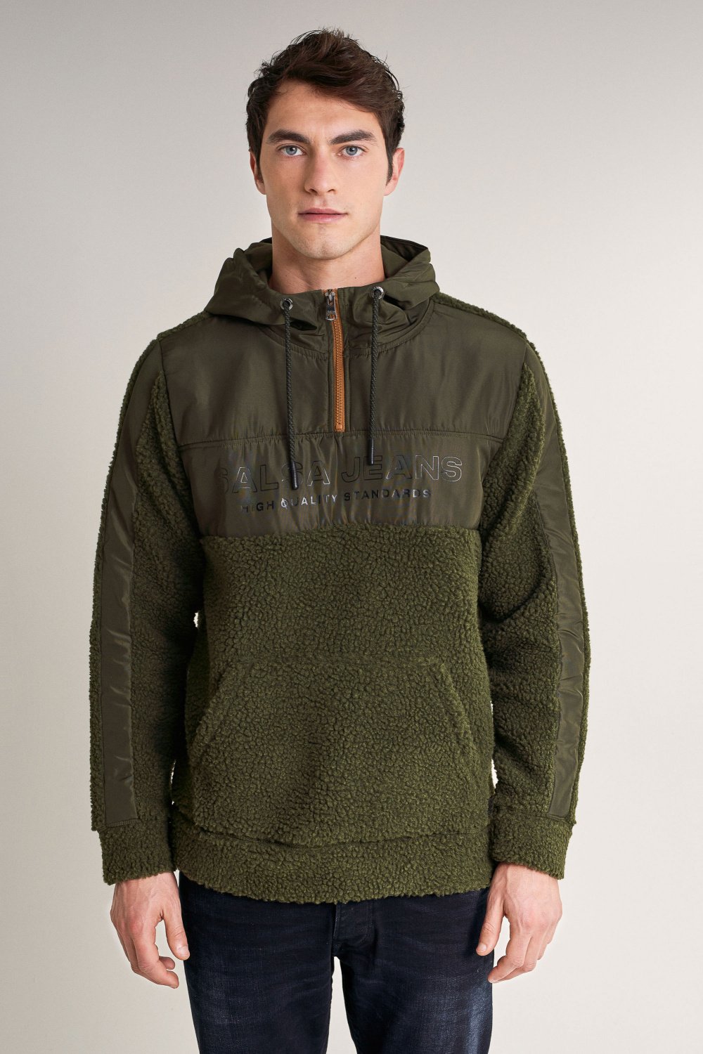 Hoodie with a zip and synthetic fur - Salsa