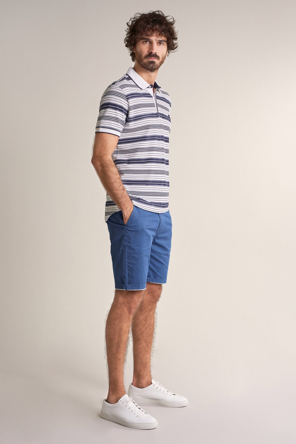 Regular fit polo with all-over design - Salsa