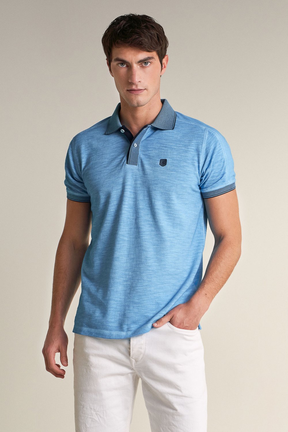 Regular fit polo with colouring contrasts - Salsa