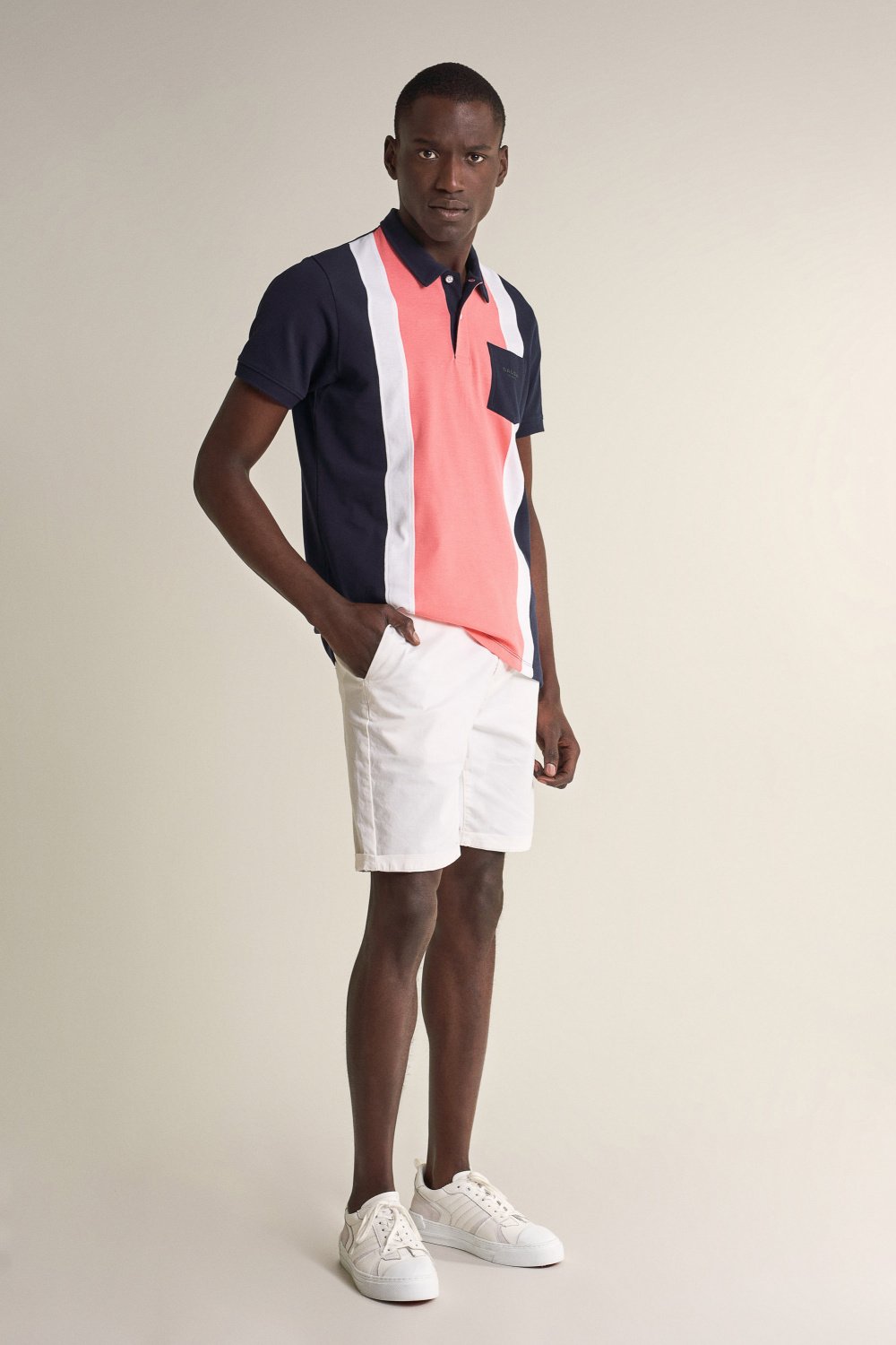 Regular fit polo with vertical stripes - Salsa