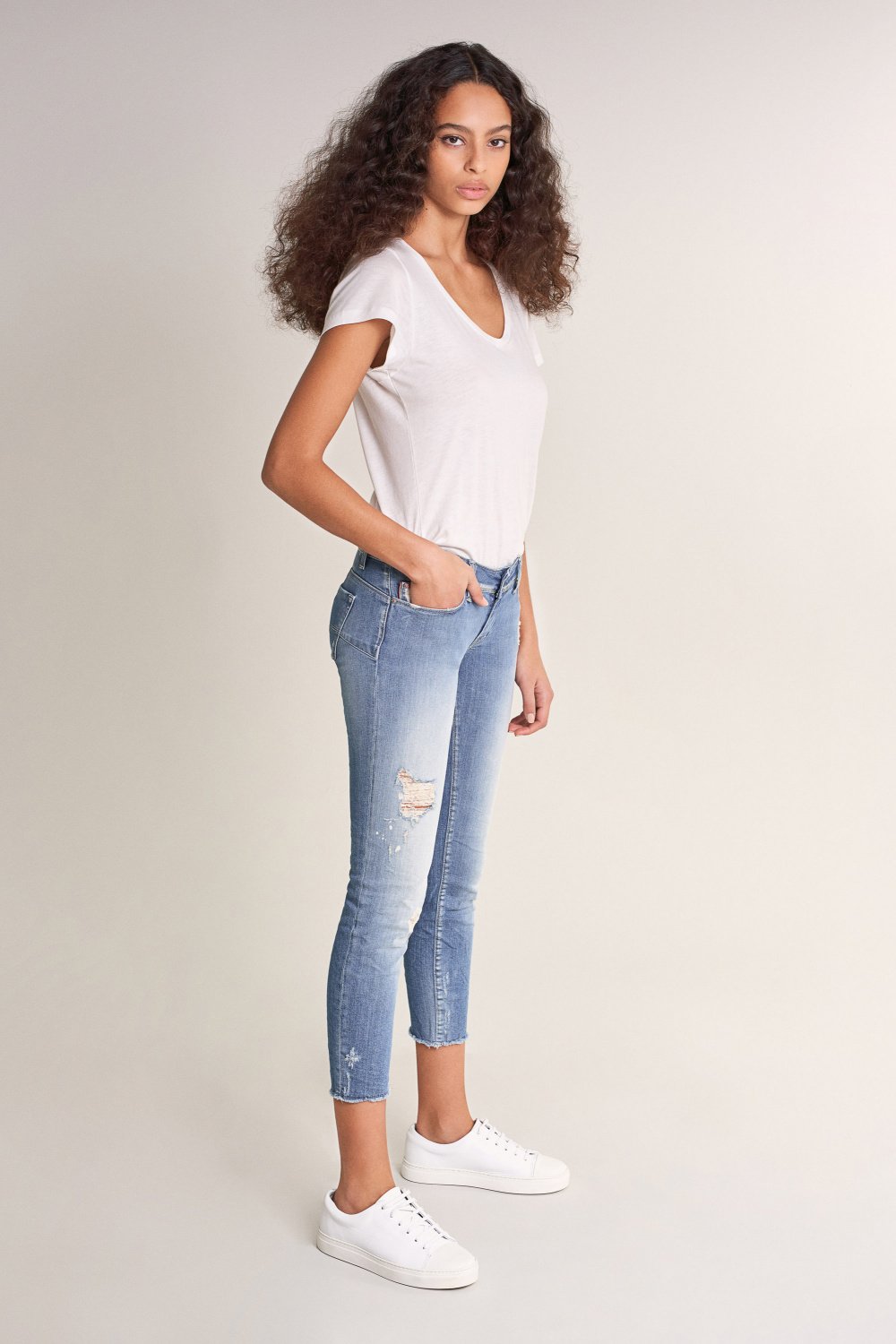 Shape up Push up cropped jeans with ripped effect - Salsa