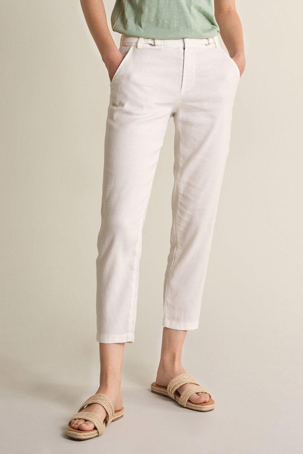 Linen colette cropped trousers - Salsa