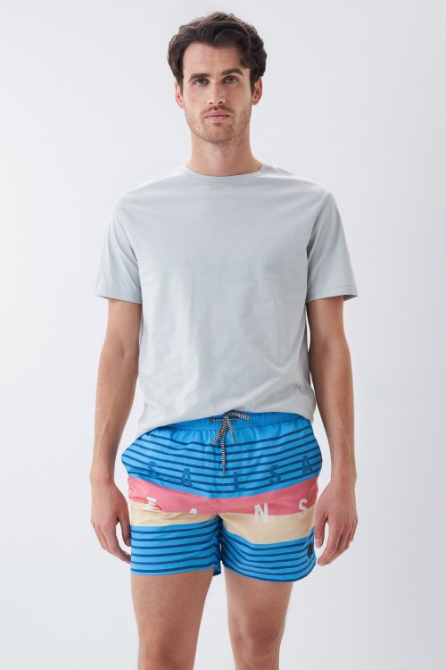 Branded swimming shorts