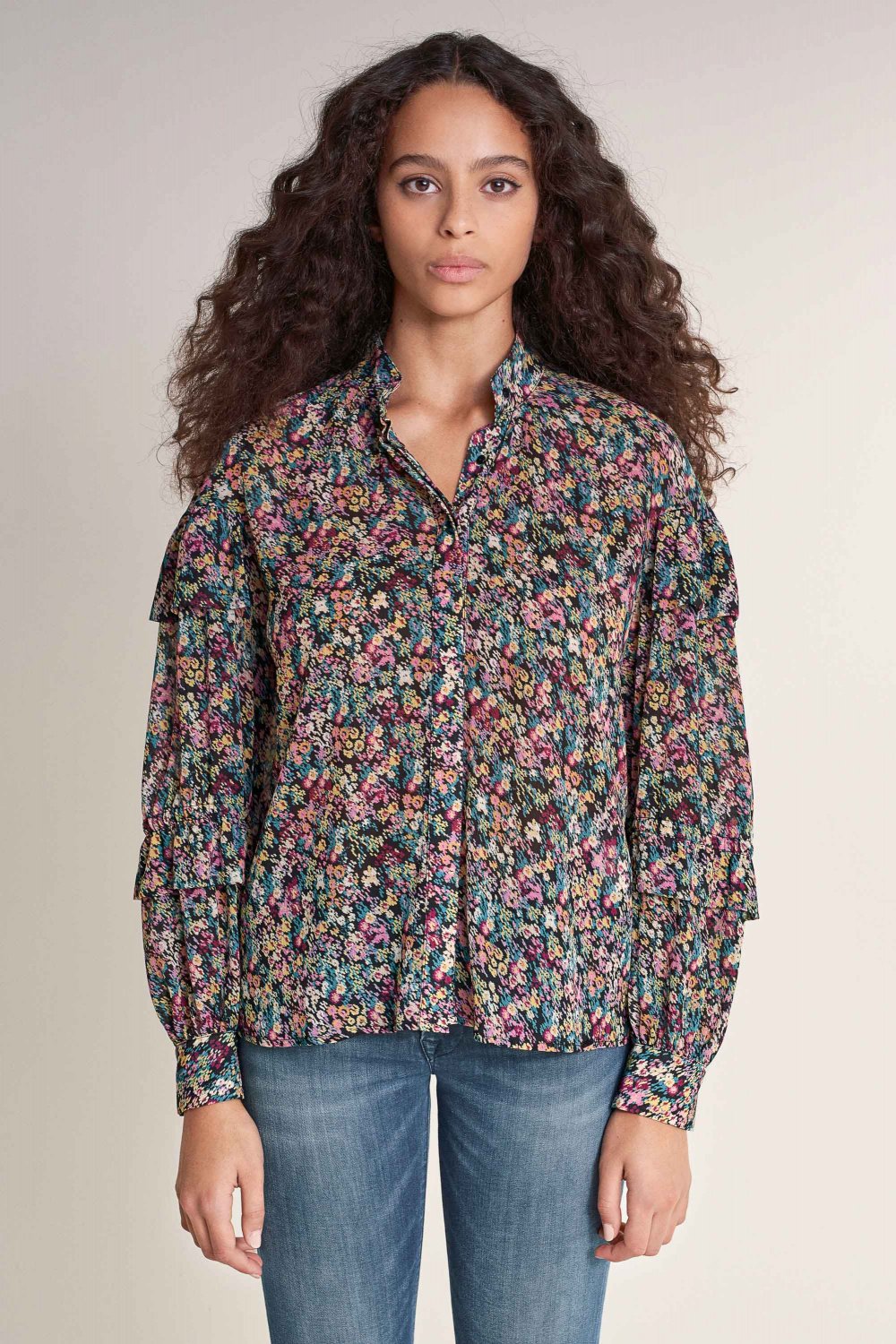 Floral print tunic with leaves - Salsa