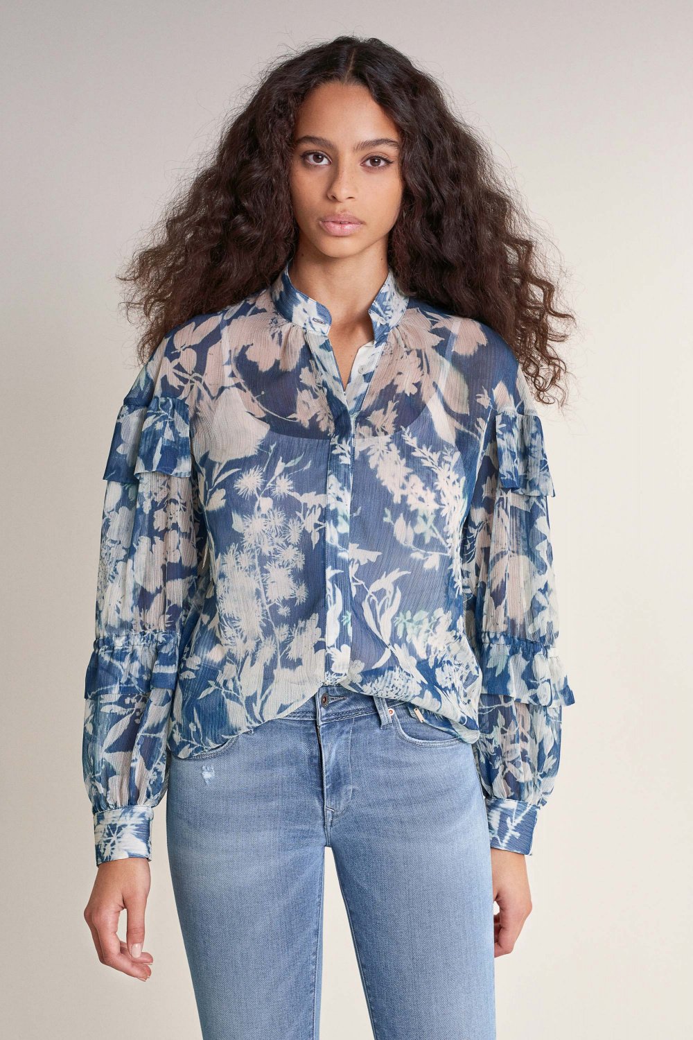 Floral print tunic with leaves - Salsa