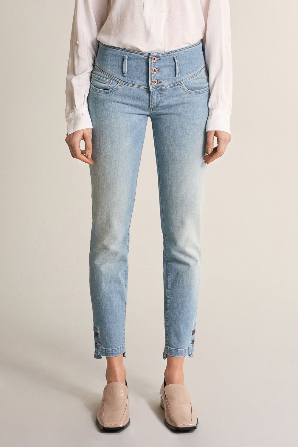 Jeans Mystery Push Up cropped com detalhes - Salsa