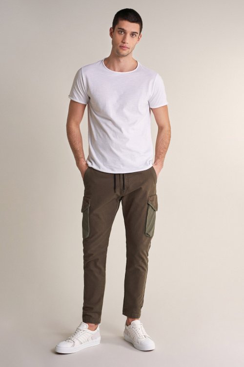Karl Loose slim trousers in coloured fabric