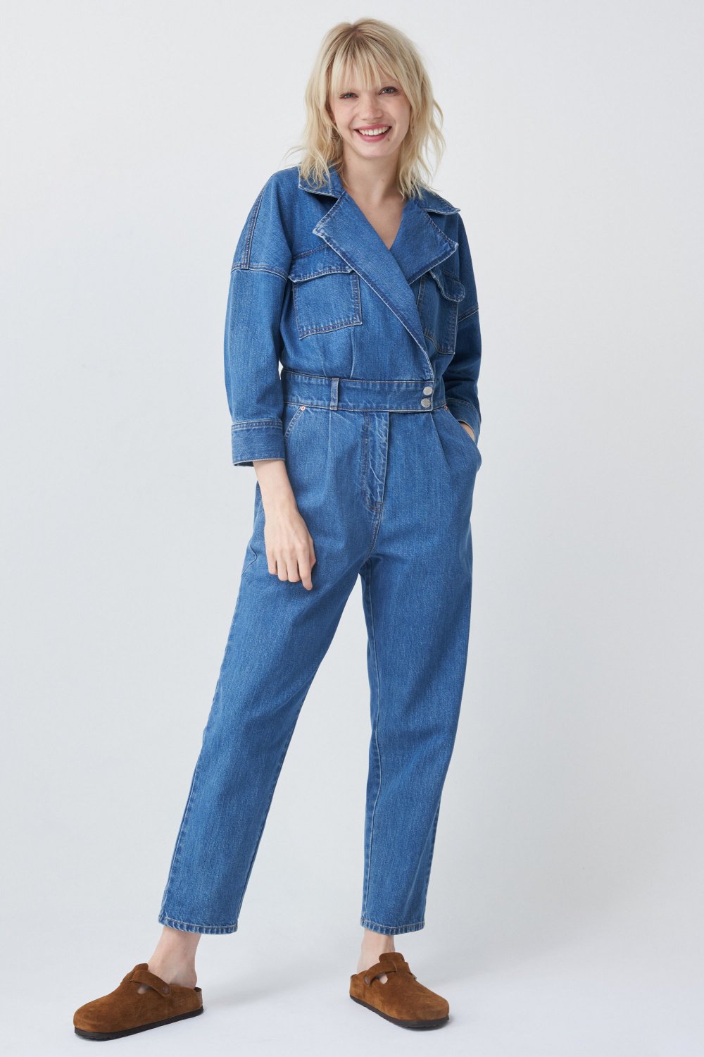 Denim overall jumpsuit with collar - Salsa