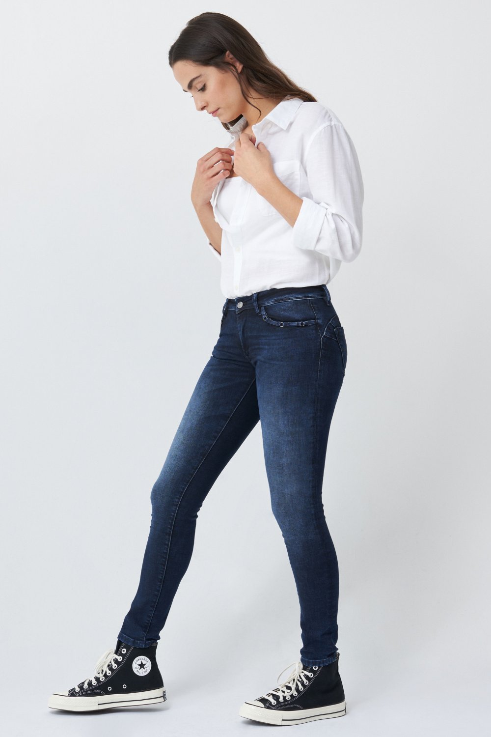 Push up Wonder skinny jeans with embroidered pocket details - Salsa