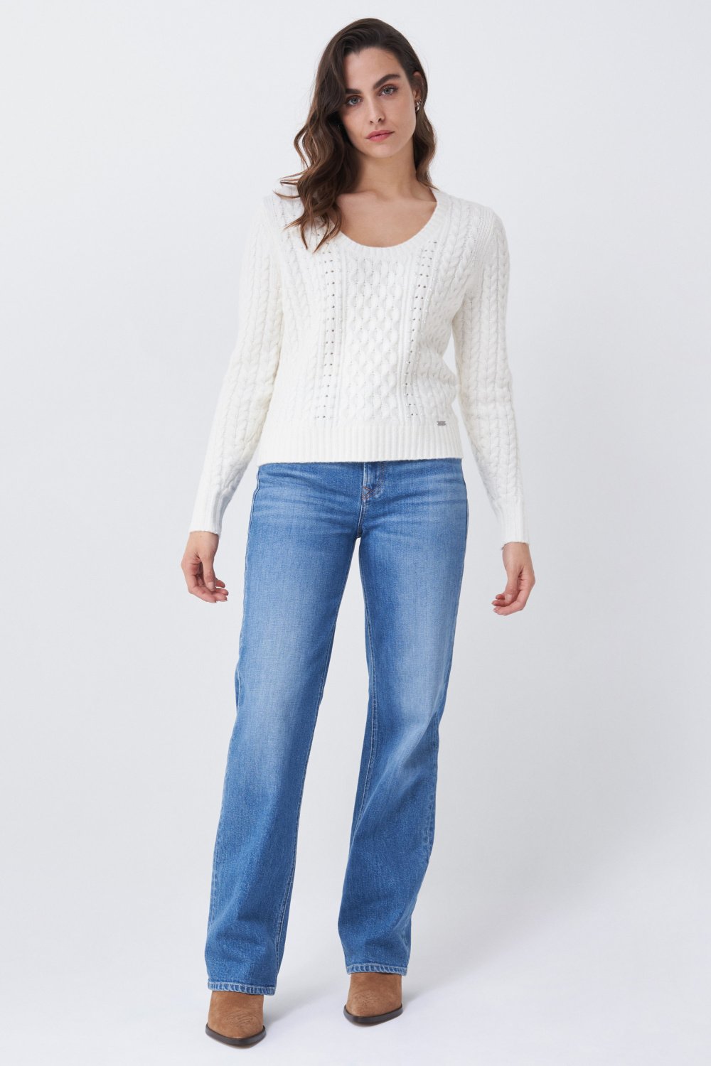 Knitted sweater with braided effect - Salsa