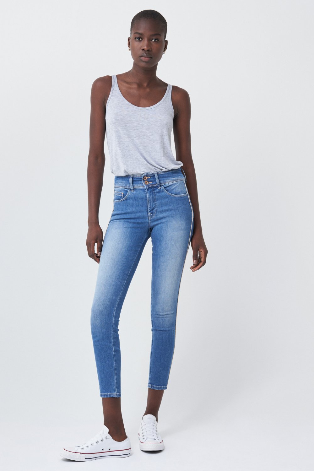 Push In Secret cropped jeans with side strip - Salsa