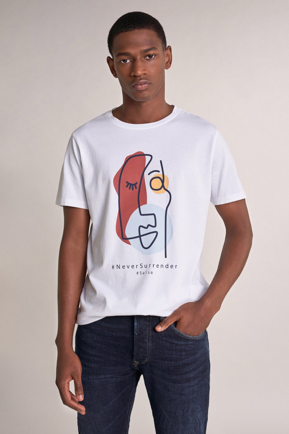 Printed T-shirt NeverSurrender | T-shirts Salsa Jeans