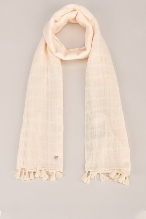 Lightweight scarf with tassels and shine colour effect