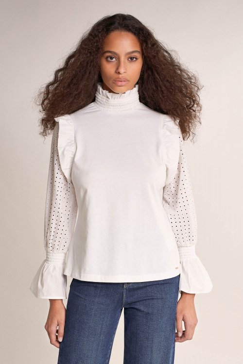Pull-over avec broderie anglaise