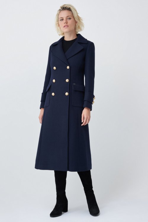 Long duffle coat with buttons
