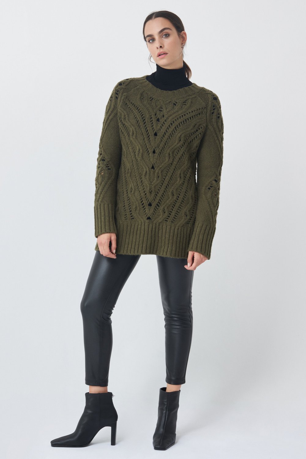 Knitted sweater with braided effect - Salsa