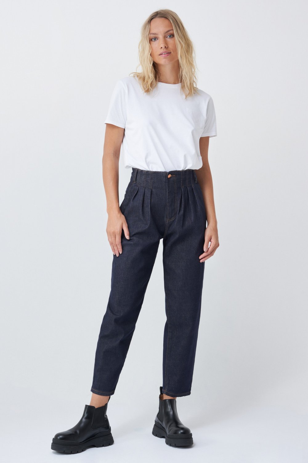 Baggy cropped jeans with high waist - Salsa