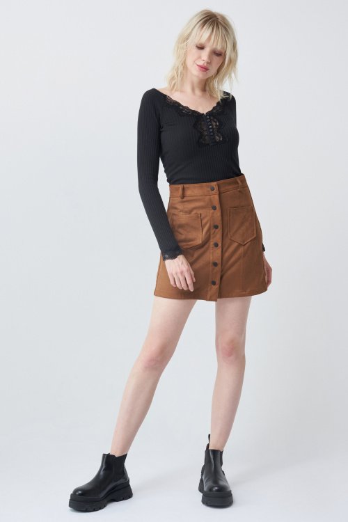Push In Secret Glamor mini skirt in nappa