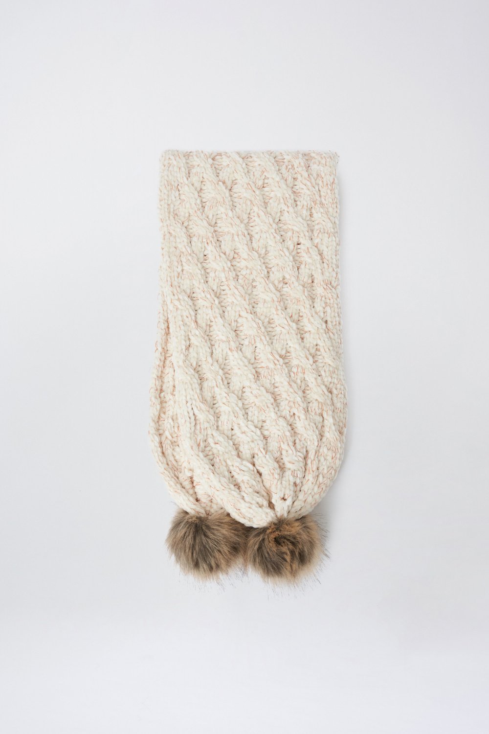 Chenille scarf with pompom - Salsa