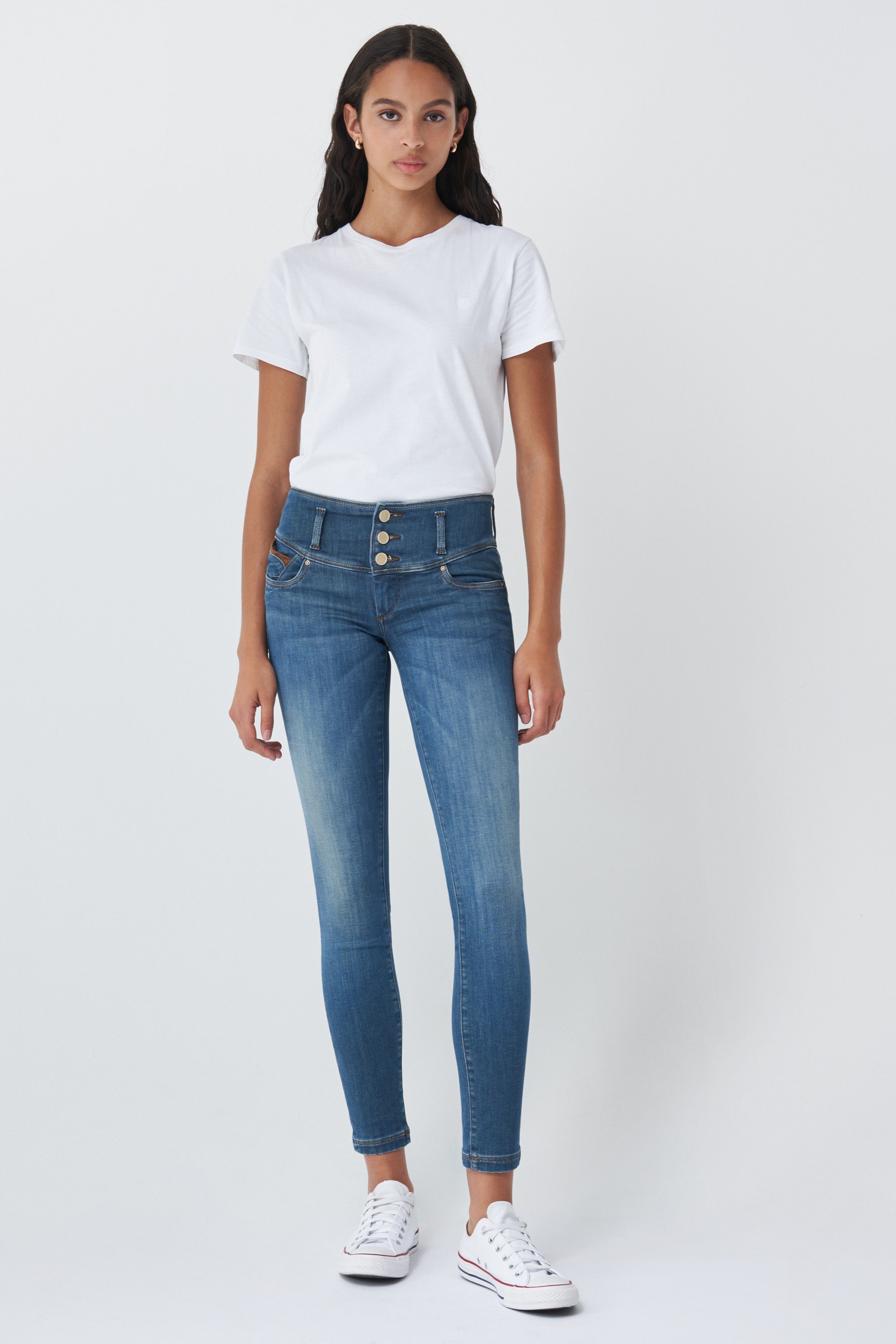 Skinny Push Up Mystery jeans with details | Salsa