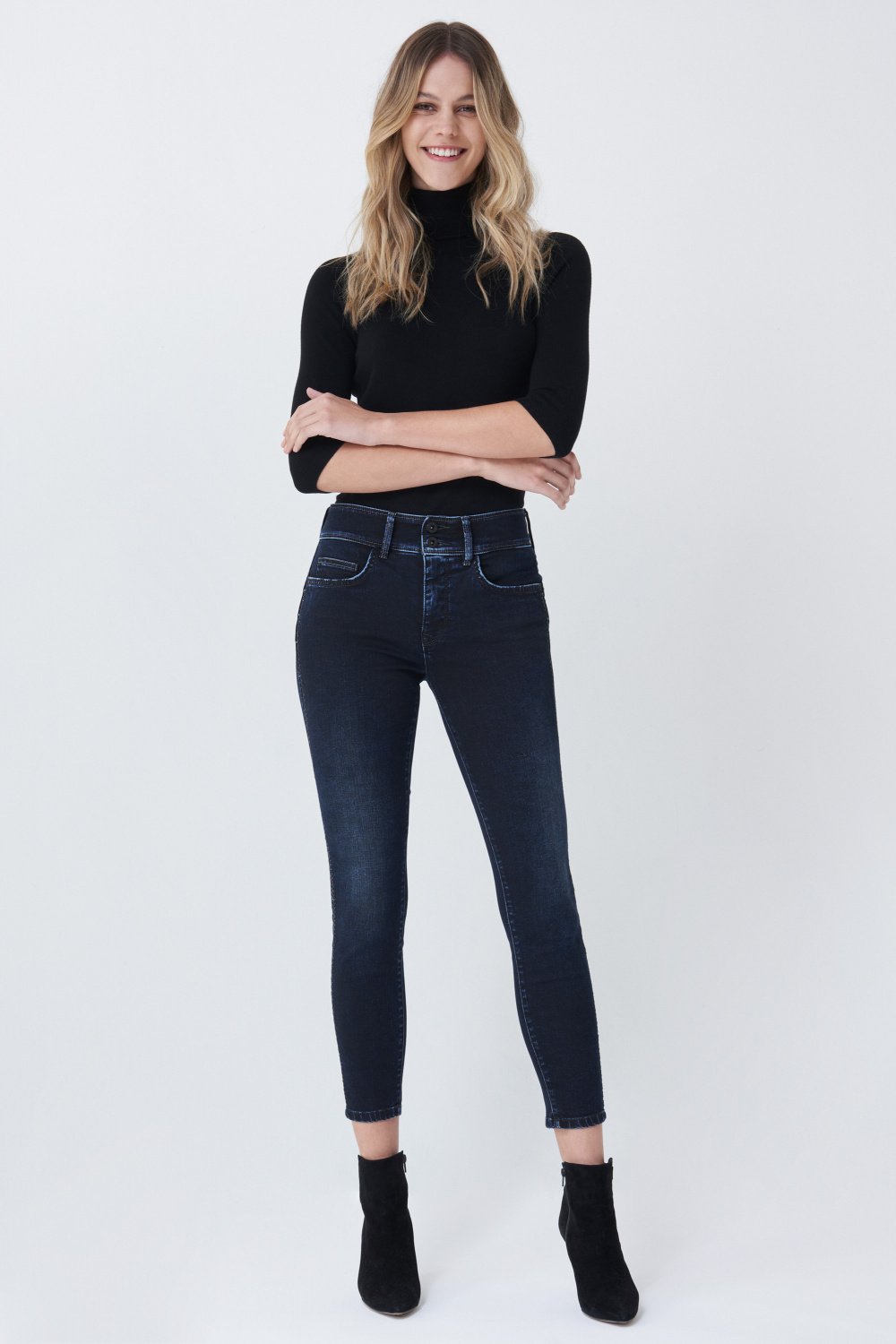 Push In Secret cropped jeans with side shine - Salsa