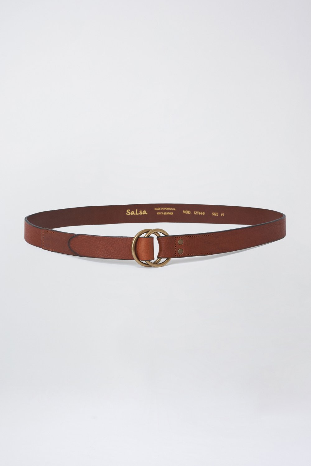 Premium double buckle leather belt - Salsa
