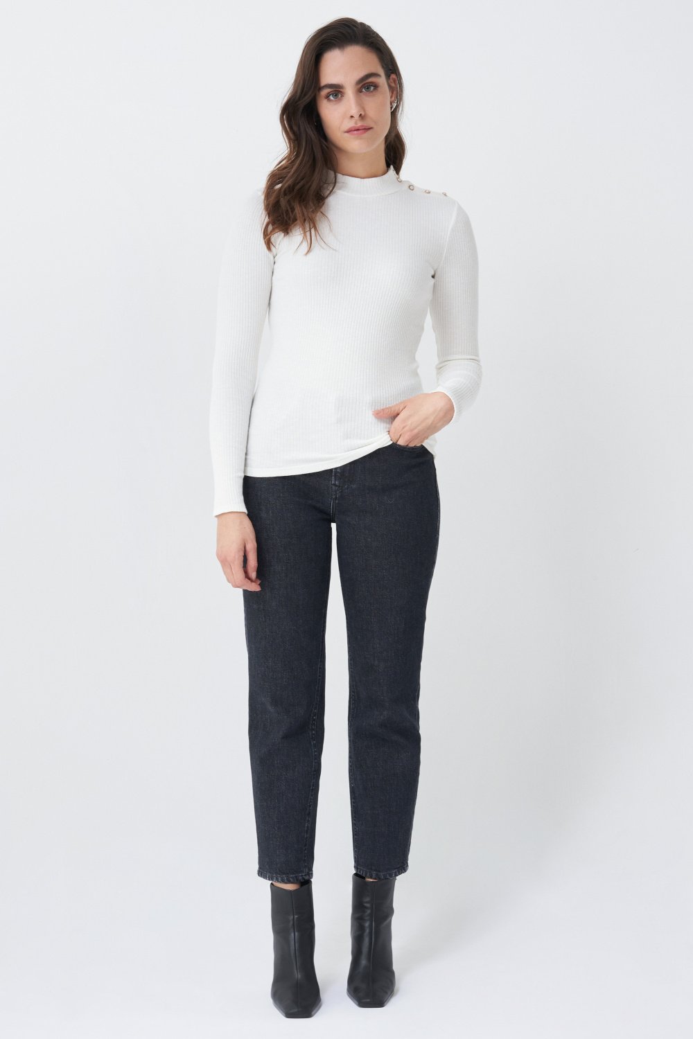 Mesh knit sweater with buttons - Salsa