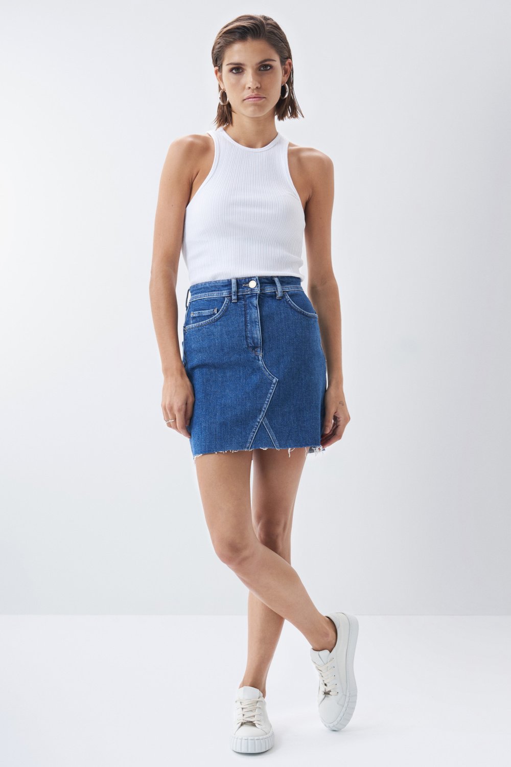 Push In Secret Glamour mini skirt in denim - Salsa